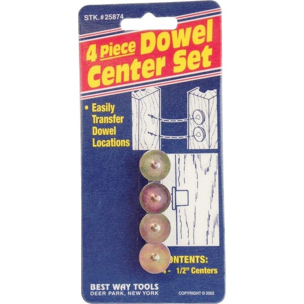 Best Way Tools 1/2 In. Dowel Center, 4PK 25874 - main